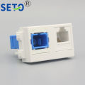 【LuxeGlow】SeToCat3 Telephone Module RJ11 Phone Module + Fiber Optic SC Module Connector Keystone For Wall Plate Socket. 