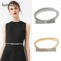 Luxury Rhinestones Ladies Belt for Dress Elastic Stretch Women Waist Belt Gold Silver Thin Wedding Dress Chain Belt. 