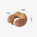 Portable Cartoon Capybara U-shaped Pillow Plush 2 in 1 Travel Neck Support Pillow Soft Eye Mask Pillow Office Chair Cushions. 