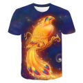 3D printed phoenix bird pattern MEN'S summer T-shirt fashion casual fun o collar oversized short-sleeved T-shirt clothing. 