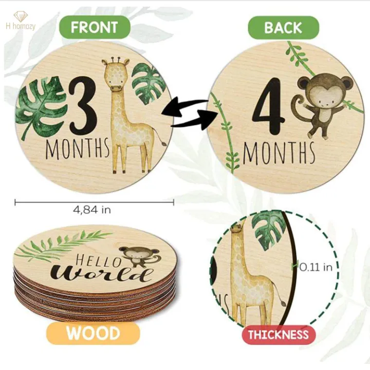 7x%20Baby%20Milestone%20Cards%20Round%20Wooden%20Monthly%20Cards%20for%20Home%20Table%20Decoration%20-%20Image%205