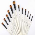 Angular Artist Brush Set 12 pcs Paint Art Brush for Oils Acrylics Water colours. 