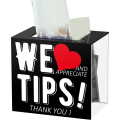 Tip Collection Box 6 X 4 X 5 Inch Acrylic Tip Jar for Bartender Bars Donation Suggestion Box Money Storage Container. 