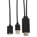 2X USB Female to HDMI Male HDTV Adapter Cable for iPhone 7/7Plus/6S 6 Plus. 