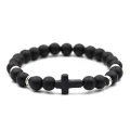 Yfashion Unisex Fashion Elegant Cross Beaded Bracelet ple Elasticity Hand Chain. 