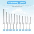 Tuning Fork Set - 9 Tuning Forks for Healing Chakra -Silver. 