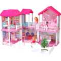 Doll House DIY Big Dollhouse Two floors house Toys Fashion Creative Design Clothes Toys for Girls Boys Birthday Gift Baby Toys Educational doll house for kids. 