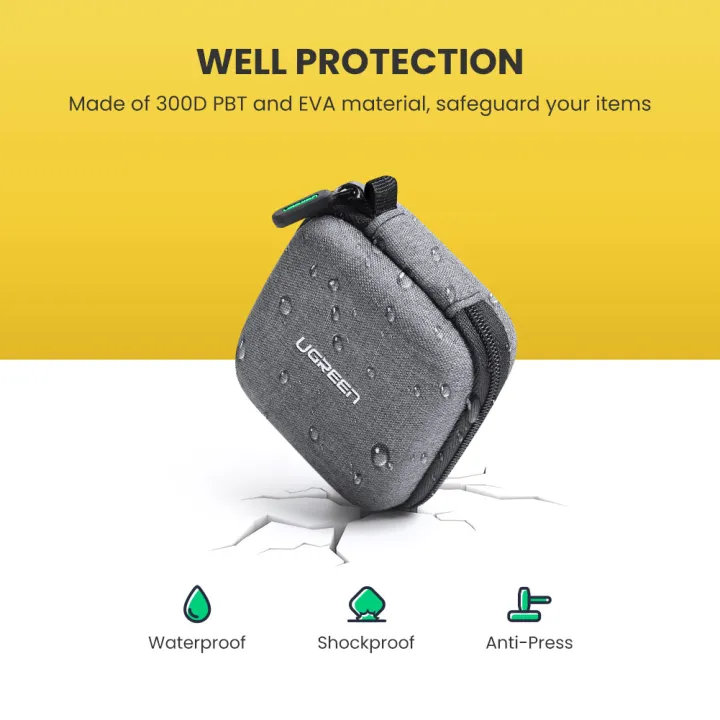 UGREEN%20Earphone%20Case%20Small%20Headphone%20Hard%20Case%20Carrying%20Bag%20Pouch%20with%20Mesk%20Pocket%20and%20Double%20Zipper%20for%20AirPods,%20in-Ear%20Earbuds%20-%20Image%205