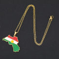 Kurdistan Map Flag Pendant Necklace Stainless Steel Gold Silver Color Men Women Country Map Jewelry Gift. 