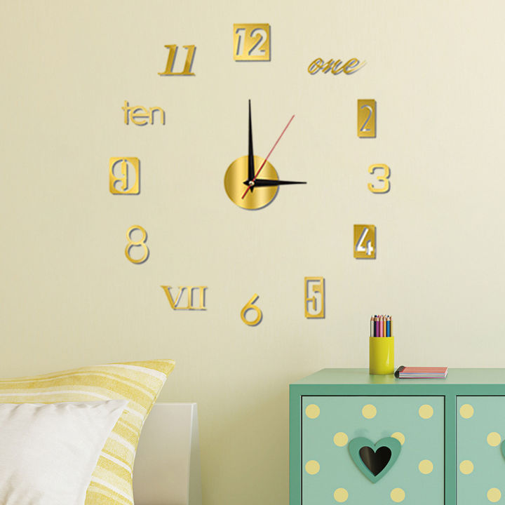 GOIKEA%20Acrylic%20Wall%20Clock%20with%203D%20Effect%20Silent%20Movement%20Large%20Numbers%20Mirror%20Design%20for%20Living%20Room%20Bedroom%20Office%2040cm%20-%20Image%205