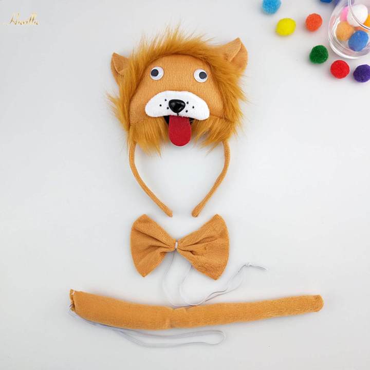 Kids Animals Costume Set Headdress for New Year Stage Performance Holiday Brown