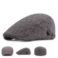Newsboy Cap Men Spring autumn Vintage Herringbone Casual Stripe Berets Gatsby Flat Hat Peaked Cap Adjustable. 