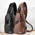 Chest and Crossbody Bags Men's , Women USB Chest Shoulder Travel Bag. 