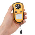 Handheld Digital Anemometer Portable Mini Wind Speed Temperature Gauge. 