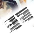 10Pcs Hairdressing Comb Set Hair Styling Pro Kit Professional Barber Salon Gift Black Color Set Portable Set Hair Care Style Accessory Comb for Women Men. 