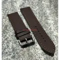 Leather 20mm 22mm 24mm 26mm Watch Strap Dark Brown Color Watch Band. 