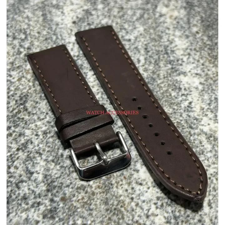 Leather 20mm 22mm 24mm 26mm Watch Strap Dark Brown Color Watch Band