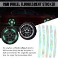 AutoBizarre 20pcs Holographic Luminous Anti-Collision Glow in The Dark Wheel Rim Stickers Night Reflective Tape Warning Sticker for Decoration Universal for All Cars Bikes Motorcycles Bicycle Trucks NUZ. 