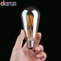 LED Edison Vintage Bulb,E27 LED Light Bulb,6W LED Filament Bulb, Retro Amber Glass Screw Lamp,ST64,600LM,6W. 