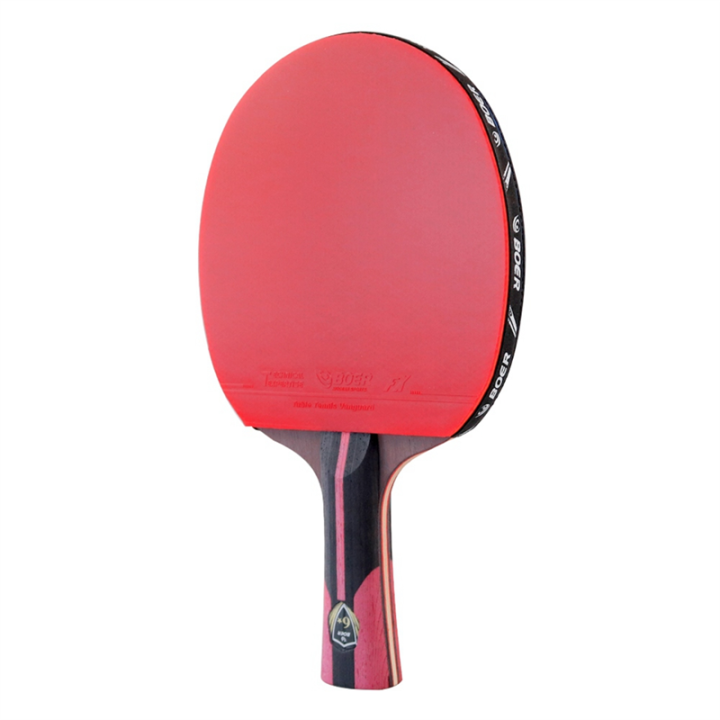 BOER 1 PCS Carbon Black Blade Table Tennis Racket with Rubber Table Tennis Paddle Red