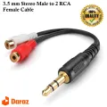 3.5mm Jack Male to 2 RCA Female Jack RCA Stereo Audio Cable Converter Adapter High Quality. 