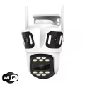 Wifi Triple Lens 3Mp CCTV Camera with Two Way Audio, Night Vision Color (code :1028A). 