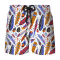 Colorful Feathers 3D Printing Graphic Board Shorts Pants Men Casual Hawaii Beach Shorts Quick Dry Swimsuit Cool Surf Swim Trunks. 