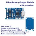 TP4056 Lithium Battery Charger and Protection board Module 18650 Arduino Node mcu 5V 1A USB Micro Lithium Battery Charging Board Charger Module Protection Dual Functions. 