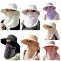 Farm Work Cap Sun Protection Women Sun Hat Neckline Wide Brim Sunscreen Bucket Hat Casual Face Cover Face Cap Ladies/Girls. 