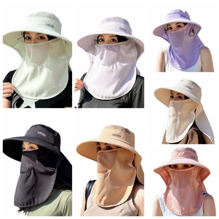 Farm%20Work%20Cap%20Sun%20Protection%20Women%20Sun%20Hat%20Neckline%20Wide%20Brim%20Sunscreen%20Bucket%20Hat%20Casual%20Face%20Cover%20Face%20Cap%20Ladies/Girls%20-%20Image%202
