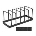 OUMERY Euro Kitchen Organizer for Plates, Cutting Boards Bakeware Reusable Containers, and Lids Holder Rack Black. 