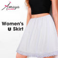 Ladies Underskirt Black & White Poplin Knee Length S | M | L | XL | XXL. 