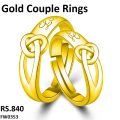 C S D B  Gold Plated Couple Rings Wedding Ring Set Women and Men Love Carved Engagement Valentines Gift [ Size : Adjustable ] { Comes With BOX }. 