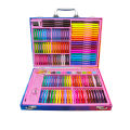 Professional Children's Art Set, 158-Piece Wooden Box with Watercolor Pens, Crayons, and Drawing Supplies. 