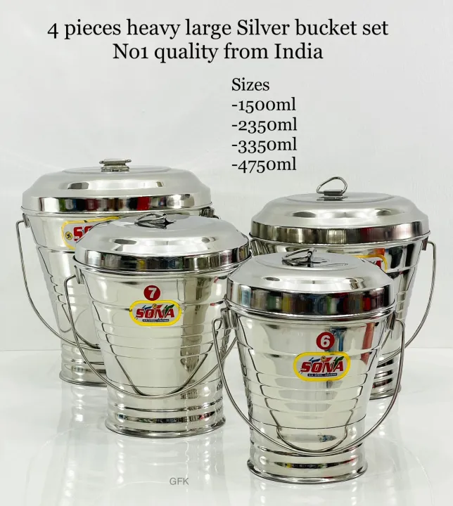 Polished%20Silver%20SVS%20Stainless%20Steel%20Bucket%20Set%20Heavy%20Quality%20(1.5l,2.35l,3.35l,4.75l)%20-%20Image%202