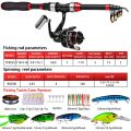 【Miga Plaza】1.8M Fishing Rod Telescopic Feeder 4:8:1 Spinning Reel Baits Set Lure Short Travel with Hooks Soft Lures Bass Carp Pike Kit. 