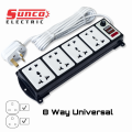 Sunco Extenson Wire cord 8way 2m/ Multi Plug,Trailing Socket/wire Code (5A). 