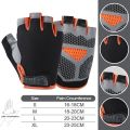 Orange XXL】 Gym Fitness Gloves Weight Lifting Women Men Crossfit Workout Bodybuilding Half Finger Hand Protector. 