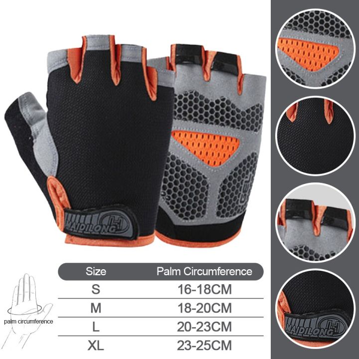 Orange XXL】 Gym Fitness Gloves Weight Lifting Women Men Crossfit Workout Bodybuilding Half Finger Hand Protector