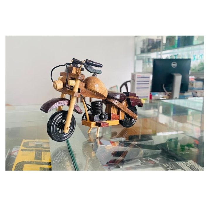 Wooden Motorcycle Ornamental High Quality Statue For Home and Office Table Decoration