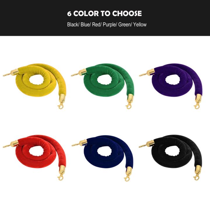 Velvet%20Stanchion%20Ropes,%20Stanchion%20Queue%20Line%20Barrier%20Rope%20Velvet%20Rope,%20Crowd%20Control%20Rope%20Barrier%20with%20Mirror%20Polished%20Hooks%20-%20Purple,%2078.7%20inch%20-%20Image%204