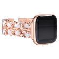 Dressy Bracelet for Fitbit Versa 4/ Sense 2 Smartwatch Band Strap for Fitbit Versa 2/3 Watchband Wristband Rose Gold Link Chain Girlymax Store. 