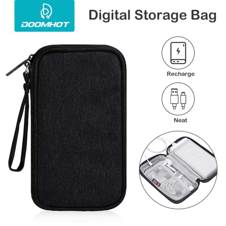 DoomHot Storage Bag Portable Double Sided Gadget Bag Electronic Digital Organizers Multi-function USB Storage Bag Large Capacity