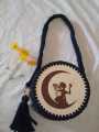 Crochet wooden base bag. 