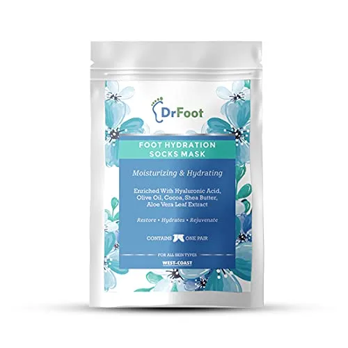 Dr Foot | Foot Mask Peeling Feet Mask | Foot Hydration Socks | Foot Peeling Mask | Foot Mask for Cracked Heels | Leg Mask | With Hyaluronic Acid, Shea Butter & Aloe Vera | Foot Mask Socks | Pack of 1 (FROM INDIA)SAB
