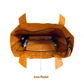 Heavy Duty Brown Eco Friendly Large Canvas Tote Bag with Zipper - 14.5 inches (L) * 3 inches (W) * 16 inches (H) - Holds up to 15kg. 