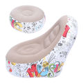 Air Couch Sofa Flocking Inflatable Lounge Chair with Foot Stool for Living Room. 