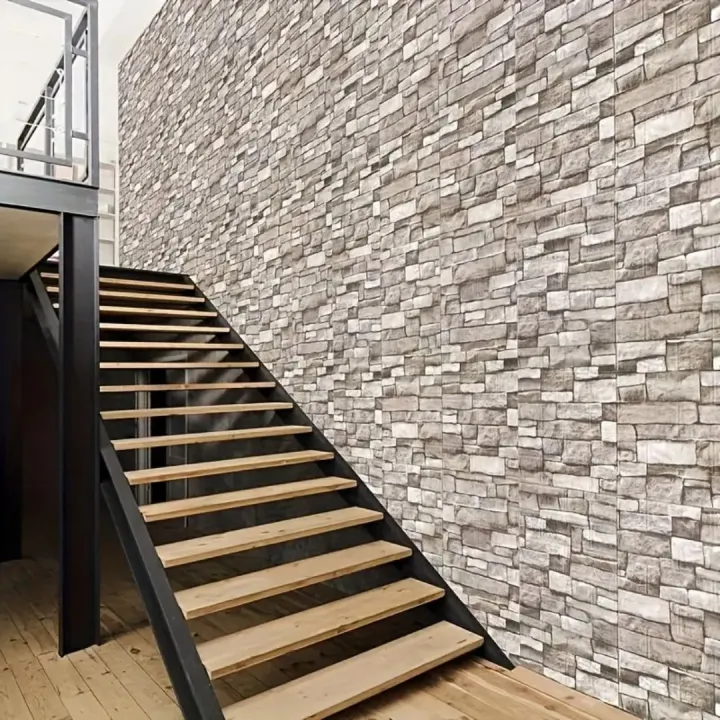 5PCS 3D Faux Brick Wall Sticker Soft Foam Self Adhesive Wallpaper 