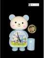 Hello Kitty alarm clock super alarm clock cute mini bedside cartoon for primary school students with pen holder beautiful pink color and blue color analog alarm clock with cute pen holder. 