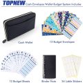 Cash Budget Envelope Wallet System for Women, 12 Budget Sheets Envelopes, Binder Note for Budgeting and Saving Money. 
